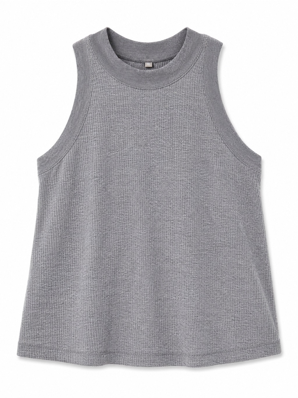 Athleta Grey Ribbed High Neck Tank Top Size M Heather Gray Soft Stretch